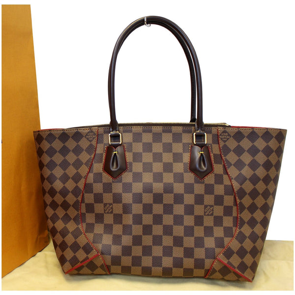 Lv Caissa MM Damier Ebene Tote Bag- Brown exterior