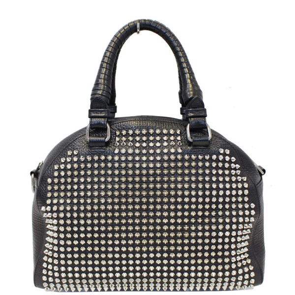 CHRISTIAN LOUBOUTIN Panettone Spike Stud Leather Satchel Bag Black-US