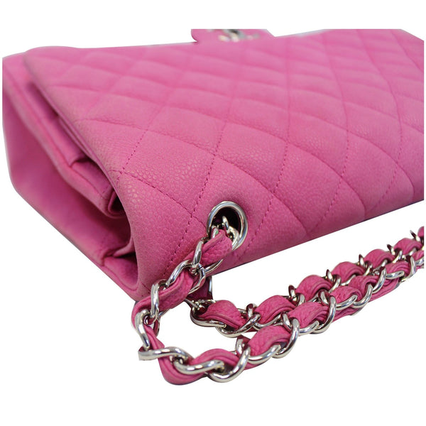 CHANEL Maxi Double Flap Caviar Leather Shoulder Bag Pink-US