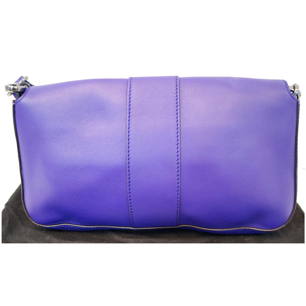 FENDI Baguette Whipstitch Trimmed Leather Shoulder Bag Purple