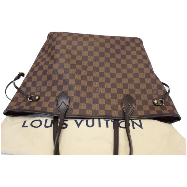 LOUIS VUITTON Neverfull MM Damier Ebene Tote Shoulder Bag Brown