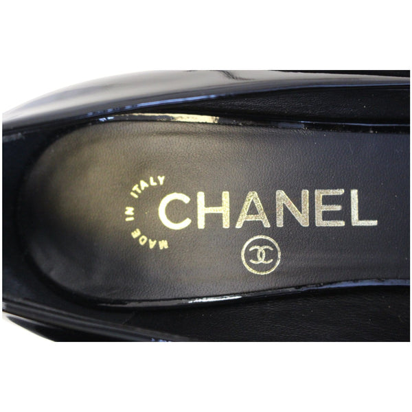 CHANEL Black Leather Open Toe Pumps 39.1/2 Black-US