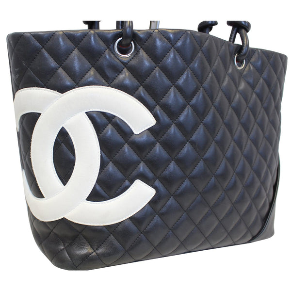 CHANEL Cambon Black CalfSkin Leather Large Tote Bag-US