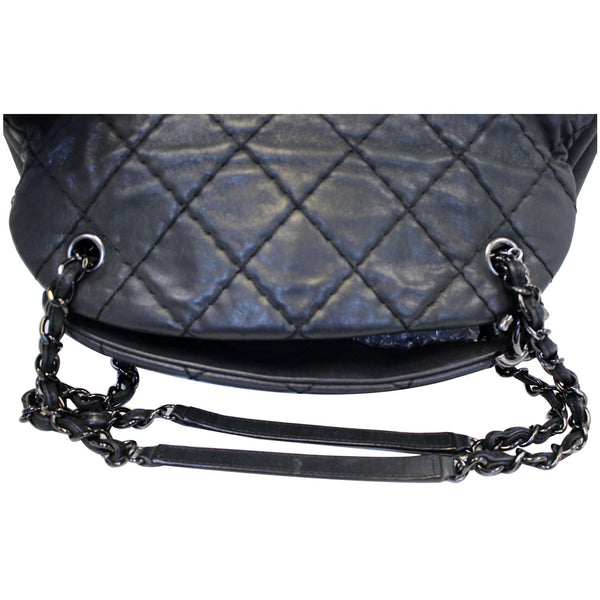 CHANEL Just Mademoiselle Calfskin Leather Bowling Bag Black