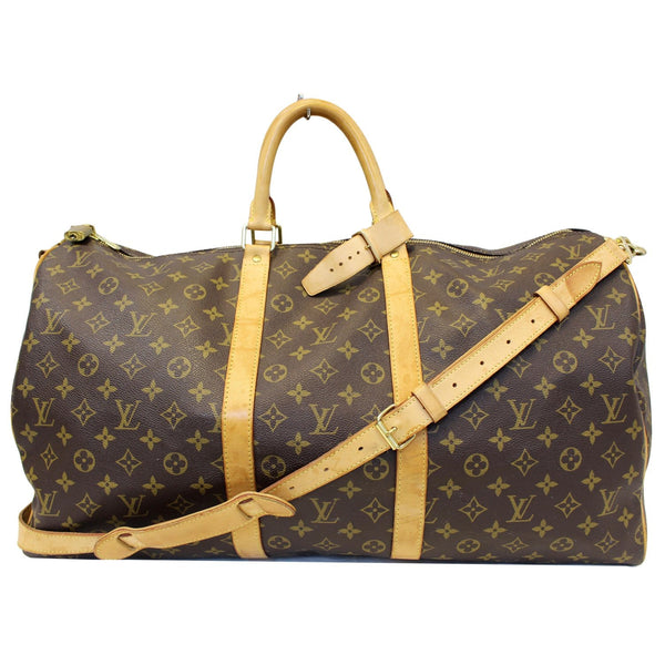 LOUIS VUITTON Keepall Bandouliere 55 Monogram Canvas Travel Bag Brown-US