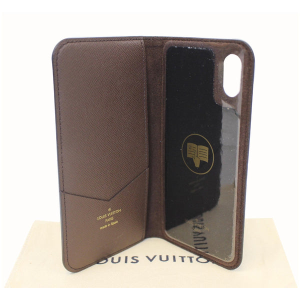 LOUIS VUITTON IPhone X XS Folio Monogram Canvas Phone Case Brown-US