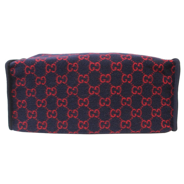 GUCCI GG Wool Tote Shoulder Bag Blue/Red 598169