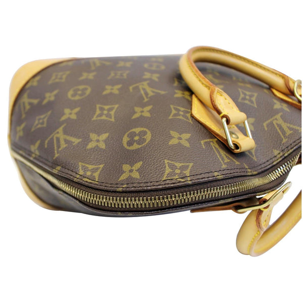 Louis Vuitton Alma Monogram Canvas Satchel Bag Brown leather