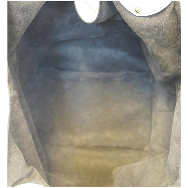 LOUIS VUITTON Mahina L Monogram Leather Shoulder Bag White