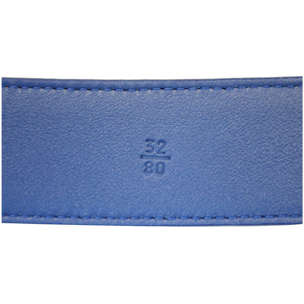 PRADA Round Logo Blue Saffiano Leather Belt Size 40-US