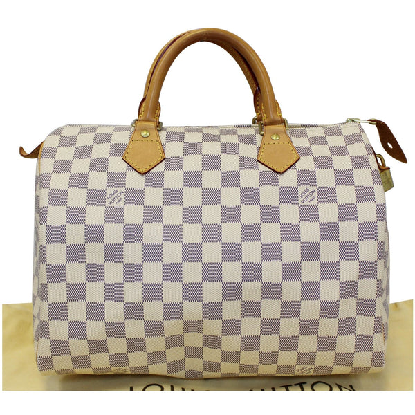 LOUIS VUITTON Speedy 30 Damier Azur Satchel Handbag White-US