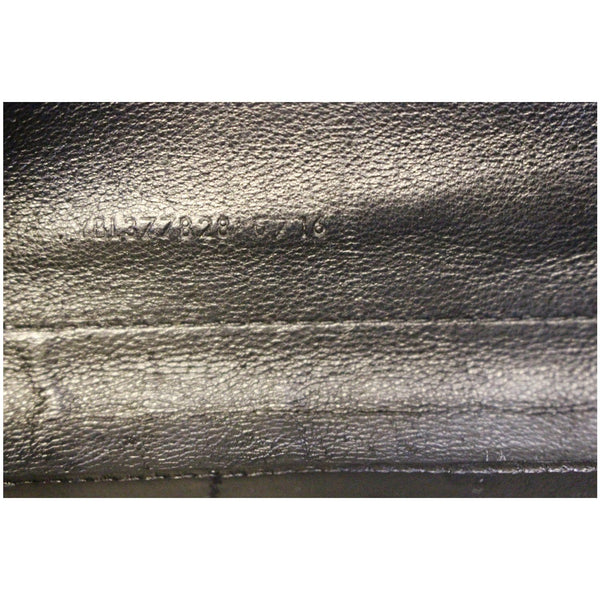 YVES SAINT LAURENT Chevron Leather Chain Wallet Shoulder Bag Silver