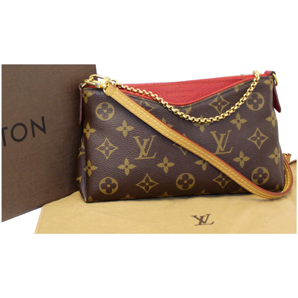 LOUIS VUITTON Pallas Monogram Canvas Clutch Crossbody Bag Brown-US
