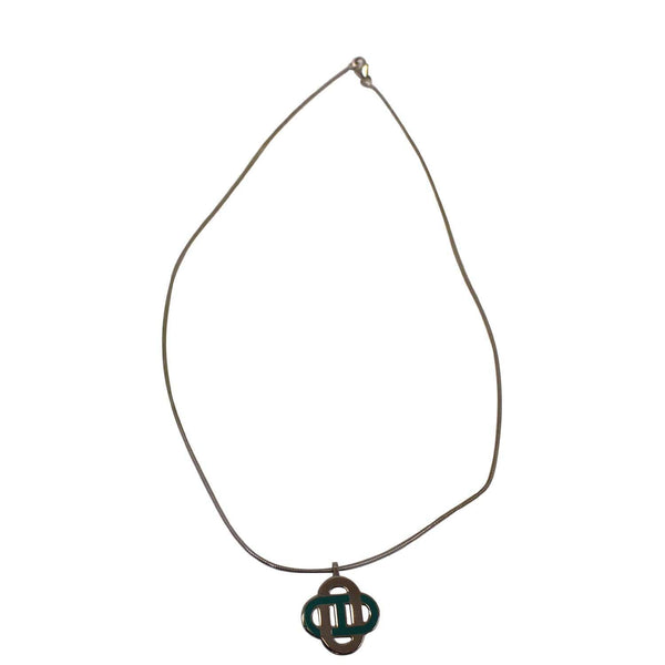 Hermes Necklace Isatis Pendant Silver For Women- front view