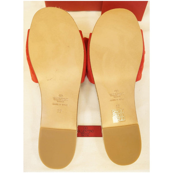 Valentino Slide Sandal Tropical Bow Espadrille Red - back view