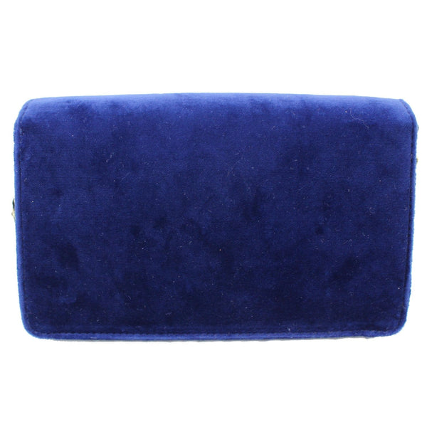 Gucci Broadway Mini Velvet Crossbody Bag Blue Backside