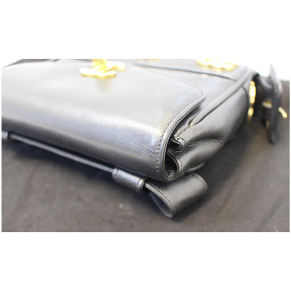 CHANEL VINTAGE Logo Plaque Bum Bag Black-US