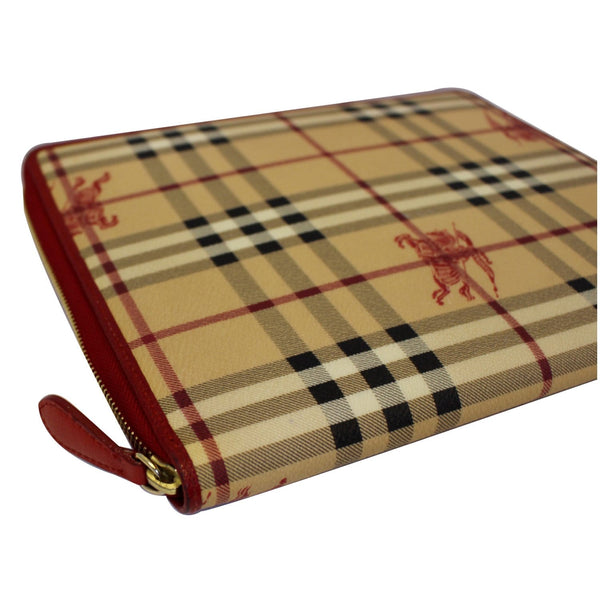BURBERRY Check Leather iPad Cover Red-US
