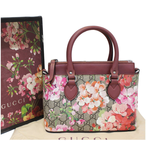 Gucci Satchel Bag GG Supreme Blooms Small - gucci strap