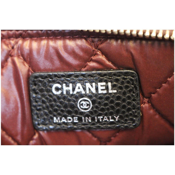 CHANEL Caviar Leather Large O-Case Zip Pouch Black