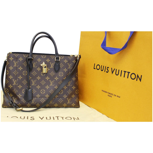 LOUIS VUITTON Flower Monogram Canvas Tote Bag Brown-US