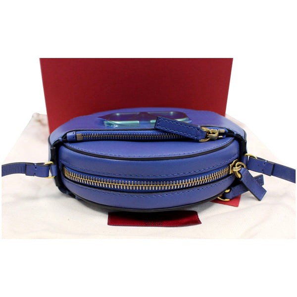 VALENTINO VLogo Round Calfskin Crossbody Bag Blue - Final Sale