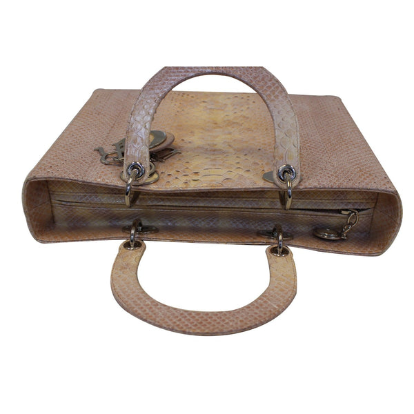 Christian Dior Lady Dior Large Python Shoulder Bag Blush Pink