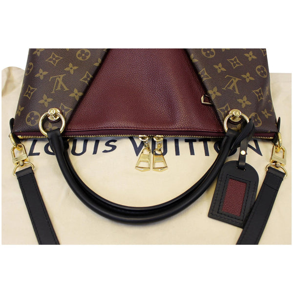 LOUIS VUITTON V MM Monogram Canvas Tote Shoulder Bag Bordeaux-US