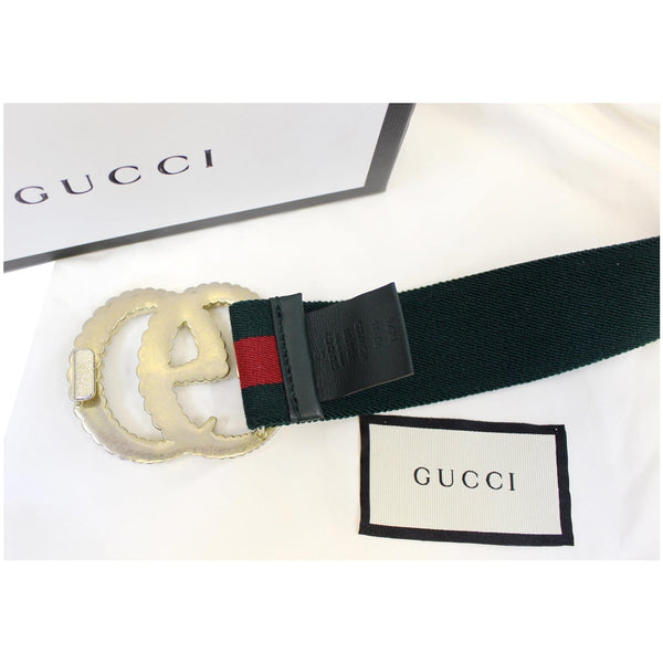 GUCCI Web Elastic with Torchon Double G Buckle Belt 524101