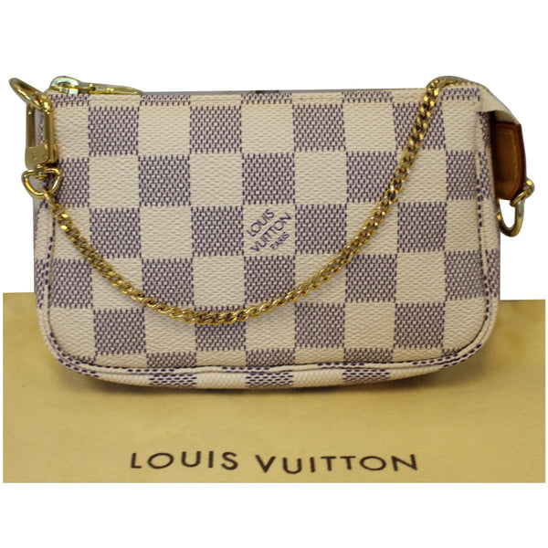 Louis Vuitton Damier Mini Pochette Azur Accessoires Pouch - font view