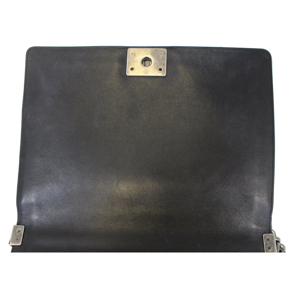 CHANEL Large Boy Flap Calfskin Quilted Leather Shoulder Bag Black-US