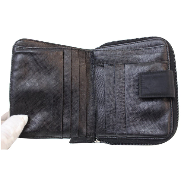 PRADA Nylon Zip Around Wallet Black