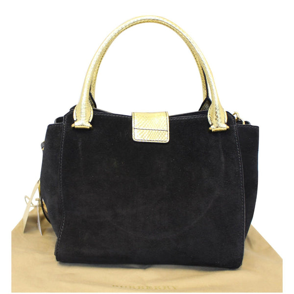 Burberry Tote Bag Leather Suede Snakeskin - Back View