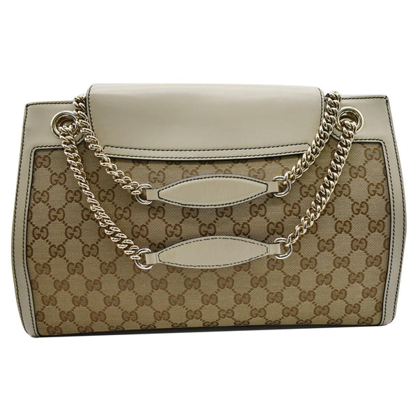 GUCCI Emily Large Guccissima Chain Shoulder Bag Beige 295403