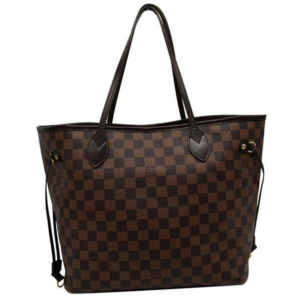 LOUIS VUITTON Neverfull MM Damier Ebene Tote Bag Brown