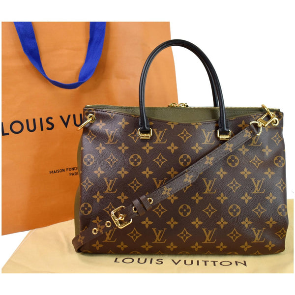 LOUIS VUITTON Pallas Monogram Canvas 2Way Shoulder Bag Brown