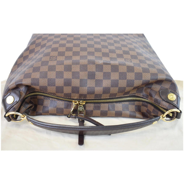 Louis Vuitton Duomo Hobo Damier Ebene Hobo Bag Brown - upper zip view