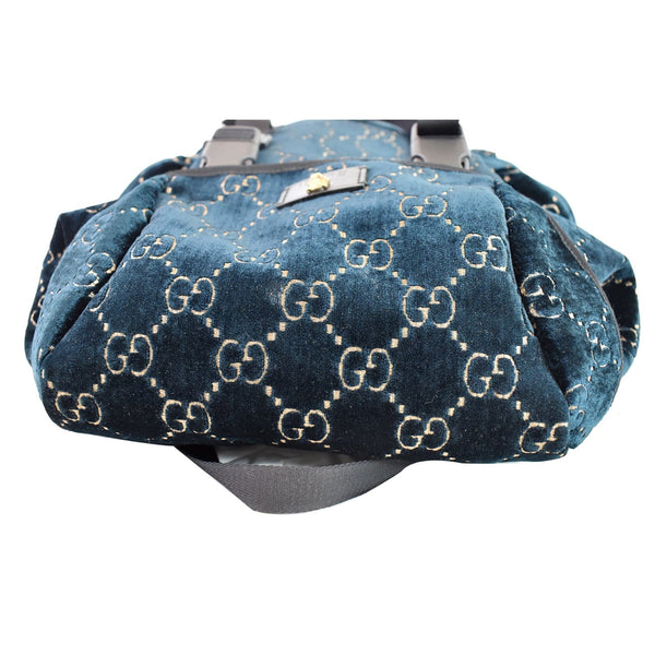 Gucci Medium GG Monogram Velvet Classic Backpack blue\
