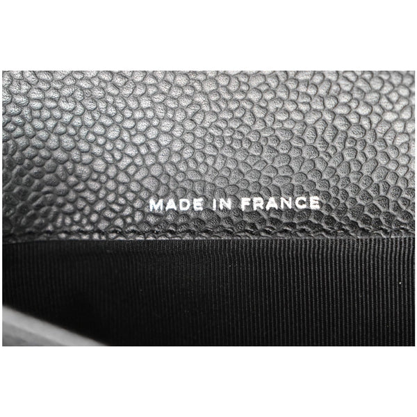 CHANEL Classic Flap Caviar Leather Card Holder Wallet Black