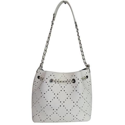 Chanel CC Drawstring Medium Perforated Caviar Bucket bag