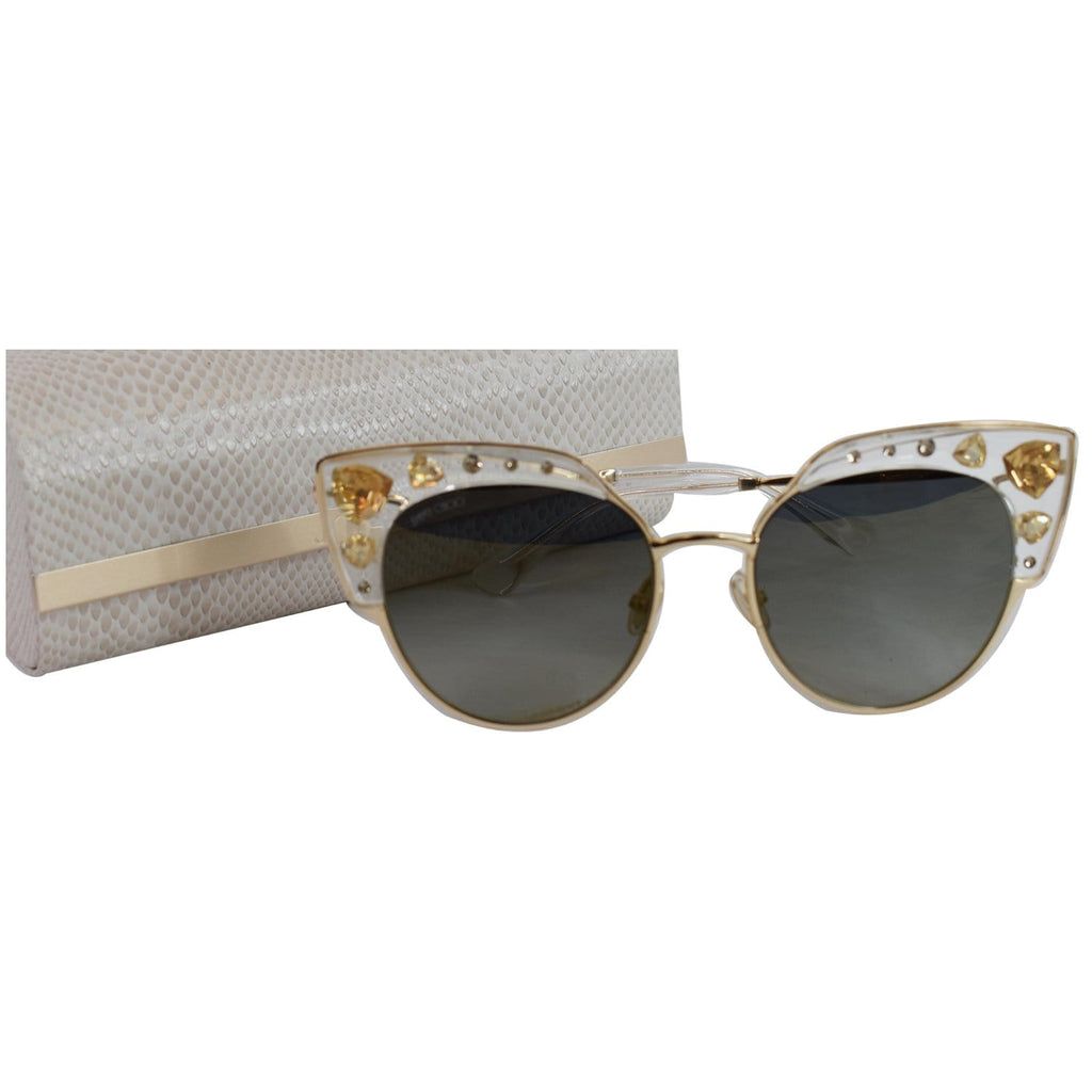 Jimmy Choo BEE/S Sunglasses - Crystal Gold Jimmy Choo - Mya - Yellow Transparent Cat-Eye Sunglasses  main image 4