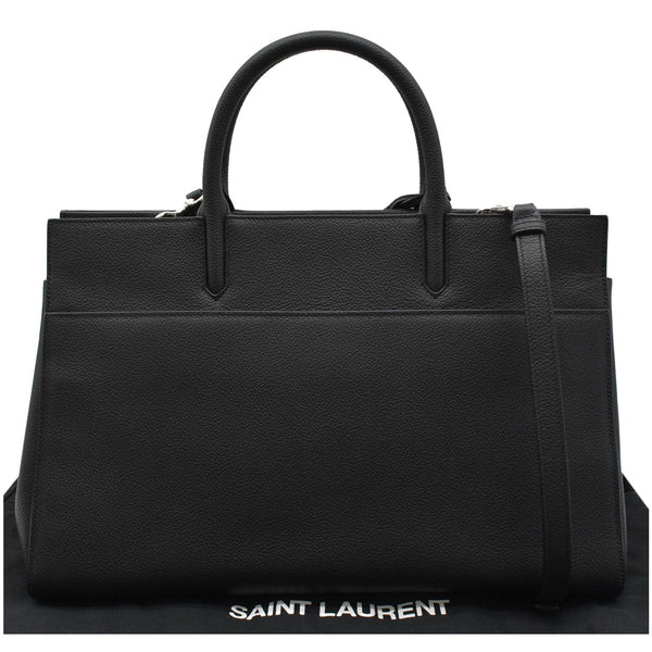 YVES SAINT LAURENT Cabas Rive Gauche Leather Tote Bag Black