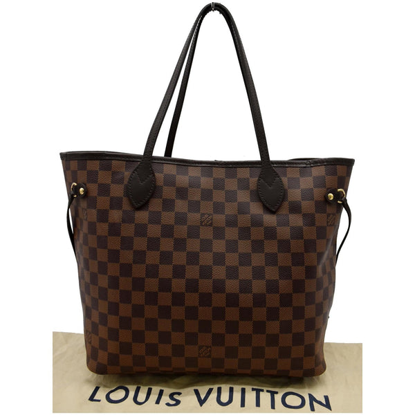 LOUIS VUITTON Neverfull MM Damier Ebene Tote Bag Brown
