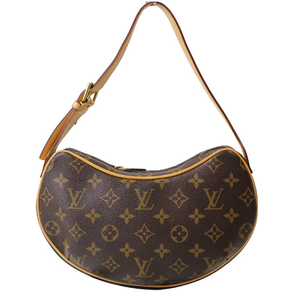 LOUIS VUITTON Croissant PM Monogram Canvas Shoulder Bag Brown