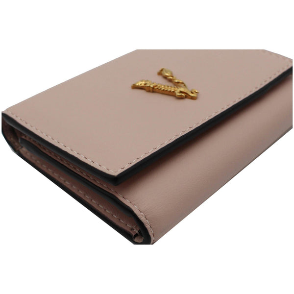 VERSACE Virtus Bifold Leather Wallet Light Pink