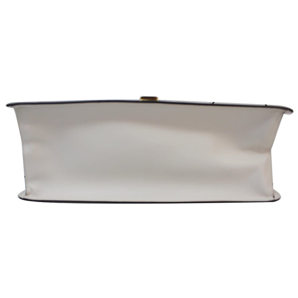 GUCCI Maxi Sylvie Calfskin Top Handle Bag White 477631