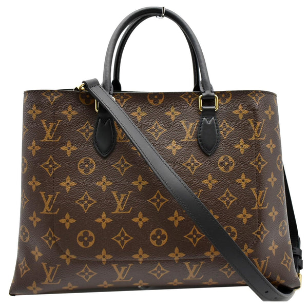 LOUIS VUITTON Flower Monogram Canvas Tote Bag Brown