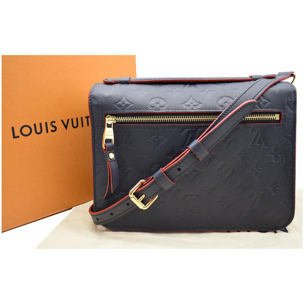 LOUIS VUITTON Metis Pochette Empreinte Leather Crossbody Bag Navy Blue