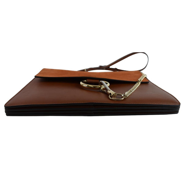 CHLOE Faye Medium Leather Shoulder Bag Brown