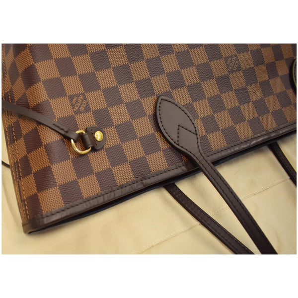 LOUIS VUITTON Neverfull MM Damier Ebene Shoulder Bag Brown